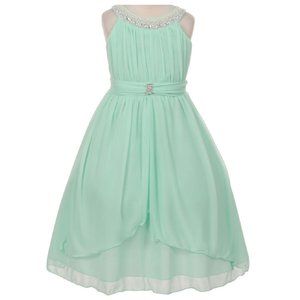 Little Toddler Girl Chiffon Beaded Design Graduation Summer Flower Girl Dress